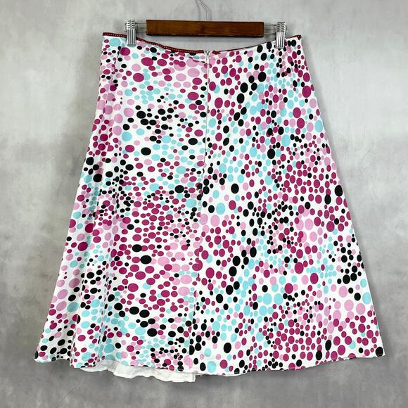 Lapis Womens Polka Dot A Line Skirt Medium USA Made Y2K Retro Festival Fun Artsy - Picture 2 of 11